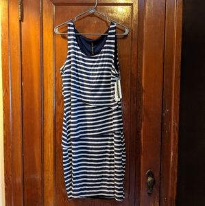 Navy and white nautical stripe dress